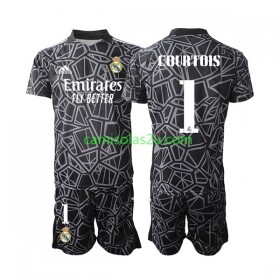 Camisolas de futebol Real Madrid Courtois 1 Guarda Redes Criança Equipamento Alternativa 2022/23 Manga Curta